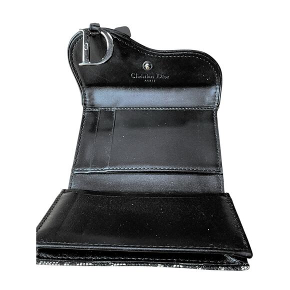 129. Christian Dior Blue Saddle Wallet - Picture 4 of 6